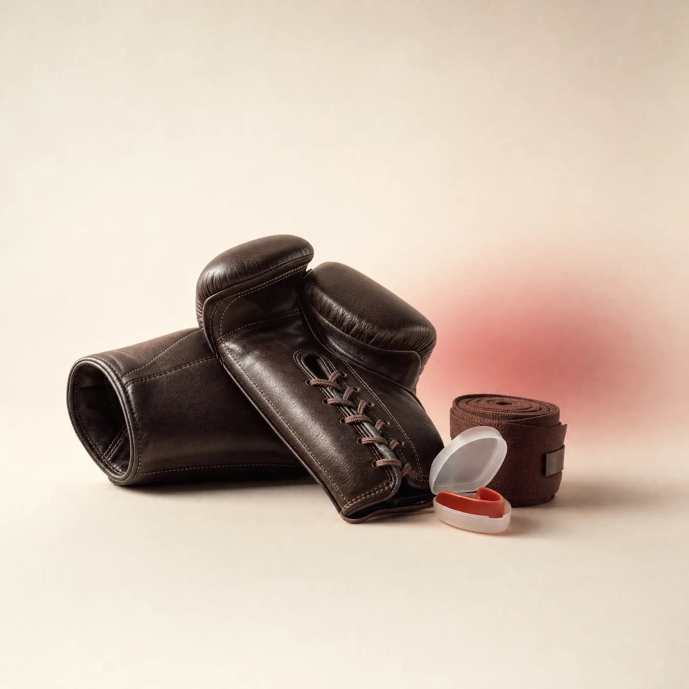 Leather boxing gloves