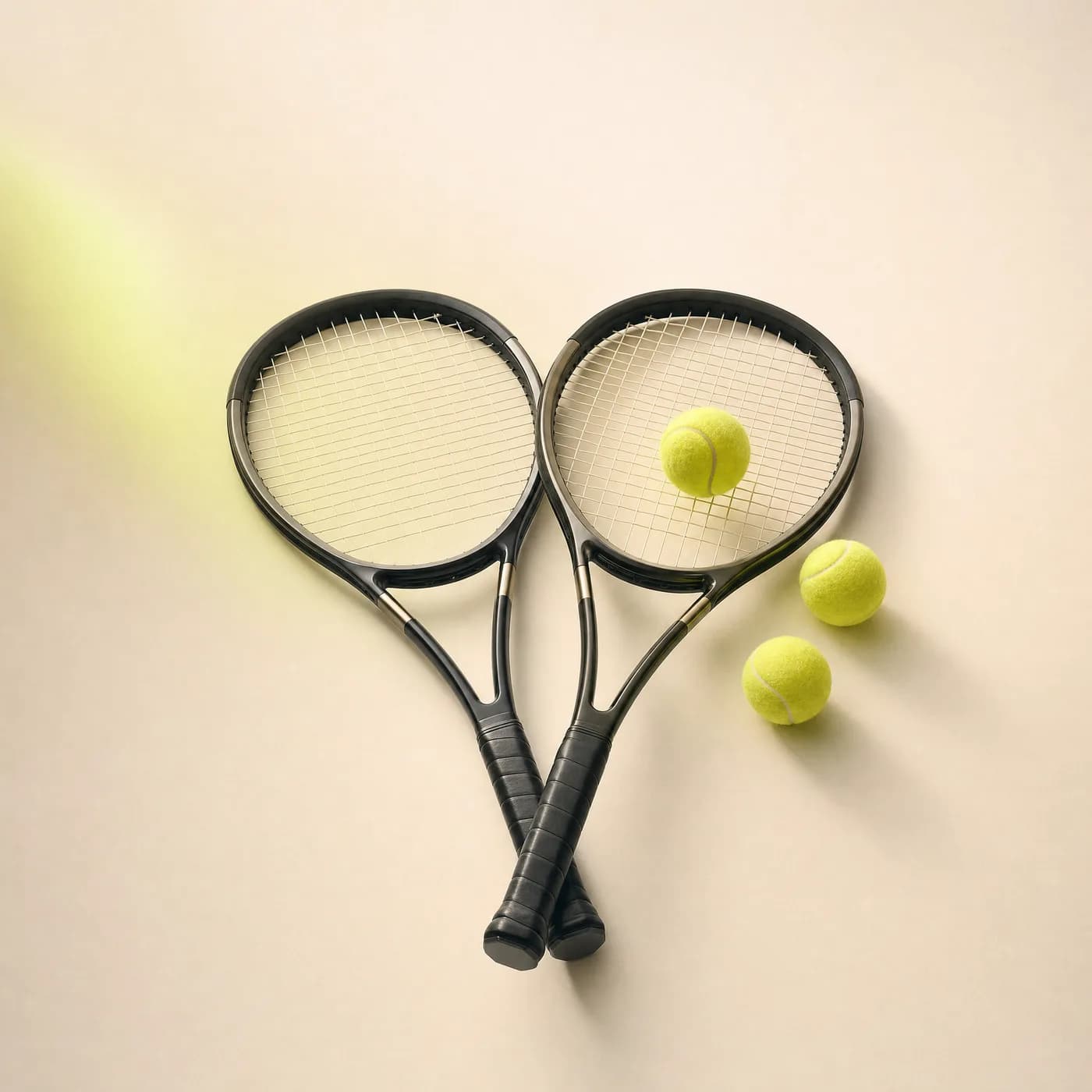 Tennis rackets and balls
